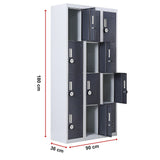 12-Door Locker for Office Gym Shed School Home Storage - 4-Digit Combination Lock - Extra Image