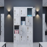 12-Door Locker for Office Gym Shed School Home Storage - Standard Lock with Keys - Top-Down View