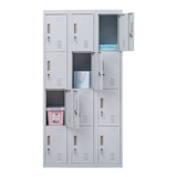 12-Door Locker for Office Gym Shed School Home Storage - Standard Lock with Keys - 45-Degree Angle