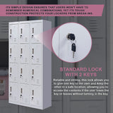 12-Door Locker for Office Gym Shed School Home Storage - Standard Lock with Keys - Close-Up Angle