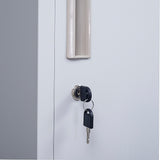 12-Door Locker for Office Gym Shed School Home Storage - Standard Lock with Keys - Low Angle