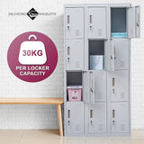 12-Door Locker for Office Gym Shed School Home Storage - Standard Lock with Keys - Extra Image