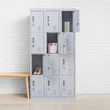 12-Door Locker for Office Gym Shed School Home Storage - Padlock-operated
