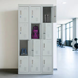 12-Door Locker for Office Gym Shed School Home Storage - Padlock-operated