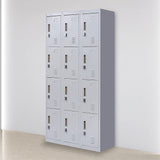 12-Door Locker for Office Gym Shed School Home Storage - Padlock-operated - Front View