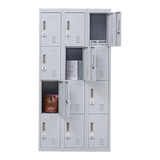 12-Door Locker for Office Gym Shed School Home Storage - 3-Digit Combination Lock - Top-Down View