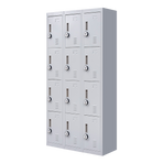 12-Door Locker for Office Gym Shed School Home Storage - 4-Digit Combination Lock