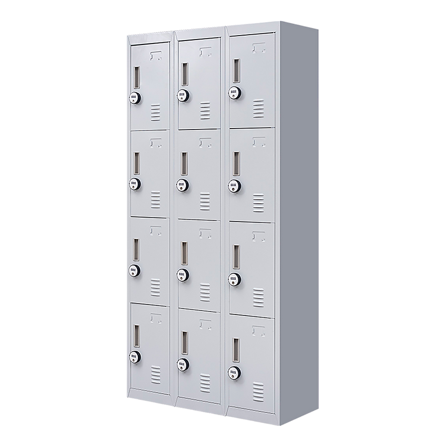 12-Door Locker for Office Gym Shed School Home Storage - 4-Digit Combination Lock