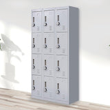 12-Door Locker for Office Gym Shed School Home Storage - 4-Digit Combination Lock - Front View