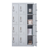 12-Door Locker for Office Gym Shed School Home Storage - 4-Digit Combination Lock - 45-Degree Angle