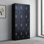 12-Door Locker for Office Gym Shed School Home Storage - Standard Lock with Keys, Storage