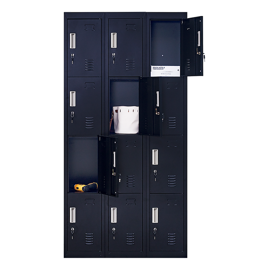 12-Door Locker for Office Gym Shed School Home Storage - Standard Lock with Keys, image 10