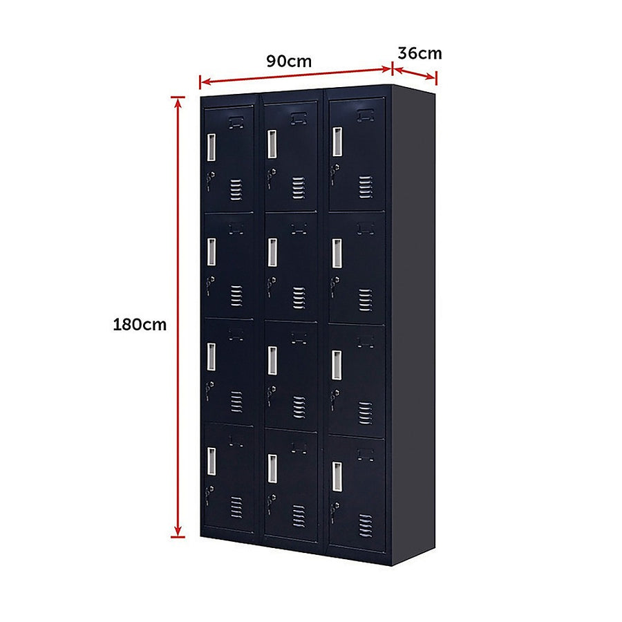 12-Door Locker for Office Gym Shed School Home Storage - Standard Lock with Keys, image 14