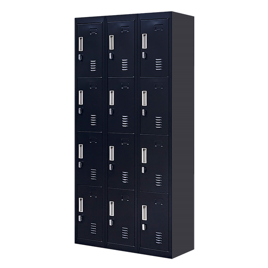 12-Door Locker for Office Gym Shed School Home Storage - Padlock-operated