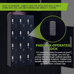 12-Door Locker for Office Gym Shed School Home Storage - Padlock-operated, image 4
