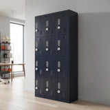 12-Door Locker for Office Gym Shed School Home Storage - 3-Digit Combination Lock - Front View