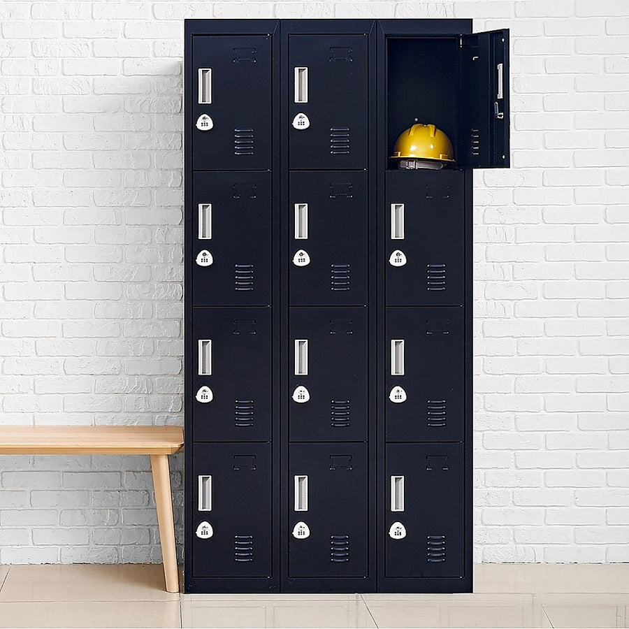 12-Door Locker for Office Gym Shed School Home Storage - 3-Digit Combination Lock, image 6