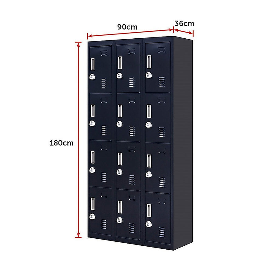 12-Door Locker for Office Gym Shed School Home Storage - 3-Digit Combination Lock, image 13
