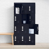 12-Door Locker for Office Gym Shed School Home Storage - 4-Digit Combination Lock - Top-Down View
