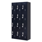 12-Door Locker for Office Gym Shed School Home Storage - 4-Digit Combination Lock