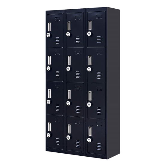 12-Door Locker for Office Gym Shed School Home Storage - 4-Digit Combination Lock