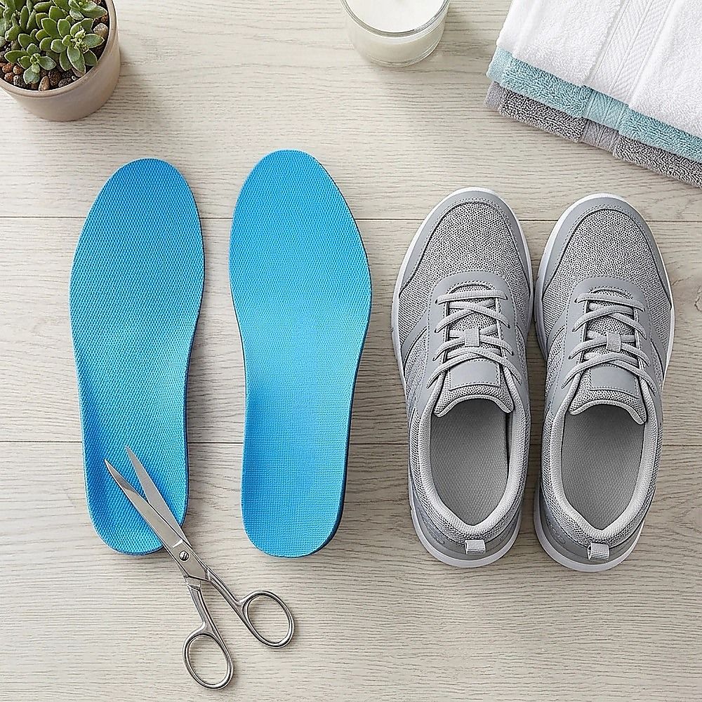 Flat Foot Support Insoles For Men Women Blue Full Length Medium Density Arch Support