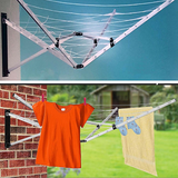 Wall Mounted 5 Arm 26m Clothes Airer Folding Concertina Cloth Dryer Washing Line - Side View