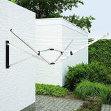 Wall Mounted 5 Arm 26m Clothes Airer Folding Concertina Cloth Dryer Washing Line - Front View