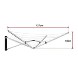 Wall Mounted 5 Arm 26m Clothes Airer Folding Concertina Cloth Dryer Washing Line - Close-Up Angle