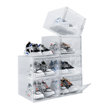 Sneaker Display Case Shoe Storage Organizer Box Stackable Plastic Clear Magnetic - Top-Down View