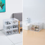 Sneaker Display Case Shoe Storage Organizer Box Stackable Plastic Clear Magnetic - Rear View