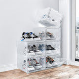 Sneaker Display Case Shoe Storage Organizer Box Stackable Plastic Clear Magnetic - Close-Up Angle