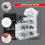 Sneaker Display Case Shoe Storage Organizer Box Stackable Plastic Clear Magnetic - Low Angle
