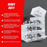 Sneaker Display Case Shoe Storage Organizer Box Stackable Plastic Clear Magnetic - Extra Image