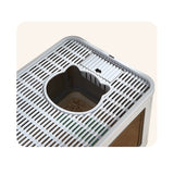 Jumbo Hooded Cat Litter Box Tray Pet Kitty Toilet for Large Cats w Hair Grooming - Close-Up Angle
