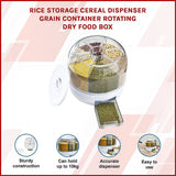 Rice Storage Cereal Dispenser Grain Container Rotating Dry Food Box - Side View