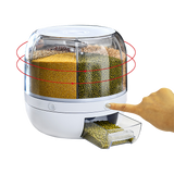 Rice Storage Cereal Dispenser Grain Container Rotating Dry Food Box - Top-Down View