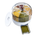 Rice Storage Cereal Dispenser Grain Container Rotating Dry Food Box - Rear View