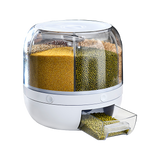 Rice Storage Cereal Dispenser Grain Container Rotating Dry Food Box - Low Angle