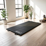 Folding Black Exercise Mat – Gymnastics, Martial Arts, Yoga, Karate & Judo Training - Front View
