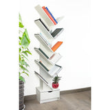 Tree Bookshelf Bookcase Book Organizer 12-Tier Multipurpose Shelf Display Racks - 45-Degree Angle