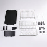 Dish Drying Rack Drainer Cup Plate Holder Cutlery Tray Kitchen Organiser - 45-Degree Angle