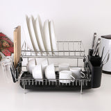 Dish Drying Rack Drainer Cup Plate Holder Cutlery Tray Kitchen Organiser - Rear View