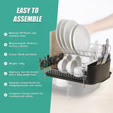 Dish Drying Rack Drainer Cup Plate Holder Cutlery Tray Kitchen Organiser - Extra Image