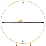 3M Gold Wedding Hoop Round Circle Arch Backdrop Flower Display Stand Frame Background