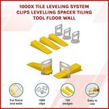 1000x Tile Leveling System Clips Levelling Spacer Tiling Tool Floor Wall - Side View