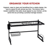 85cm Dish Drying Rack Drainer Over Sink Steel Cup Cutlery Organizer 2 Tier - Extra Image