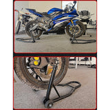 Rear Motorcycle Stand Heavy-Duty Motorbike Lift Paddock Carrier Bike Fork - Top-Down View