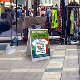 Double Side Sidewalk A-frame Sign Sandwich Board holds Graphic Plastic Panels - 45-Degree Angle