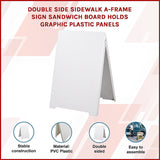 Double Side Sidewalk A-frame Sign Sandwich Board holds Graphic Plastic Panels - Front View